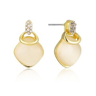 China Simple designs Opal Stone Zine Alloy Earrings cheap style fashion price Korea made in China for sale