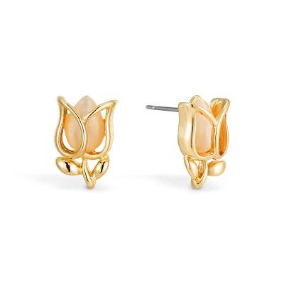 China FASHIONABLE Hongji Custom Mixed Small Flower Shape 14K Gold Plated Zine Alloy Gold Plated Earrings In Stock for sale