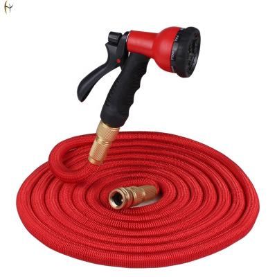 China 100Ft Adjustable Cheap Extra Long Expandable Color Violet Garden Hose Brass Soaker for sale