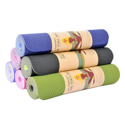 China Home Fitness Slip Non Slip Eco Friendly Printed Manufacturer Supply Custom Two Colors Premium Tape Yoga Mat 6 Mm for sale