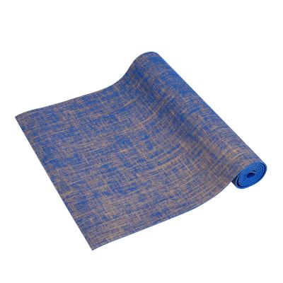 China Natural Yoga Mat Eco-friendly Non-slip Canvas Material Yoga Mat Exercise Pad Thickness 5mm Jute PVC for sale