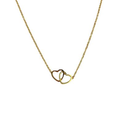 China Web Hollow Celebrity Clavicle Chain Temperament Necklace Central Institute of Statistics Simple Cold Wind Love Titanium Steel Necklace for sale