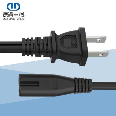 China Home Appliance / Lamp Lighting American Standard Two Plug 300V High Quality PVC Insulated 2 Cores Lamps Lighting Power Cord for sale