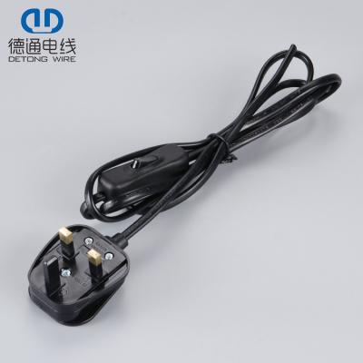 China Hot Selling British Standard Home Appliance 300V 0.5mm 0.75mm Plug DIY Two Lamps Insulated PVC Power Cord for sale