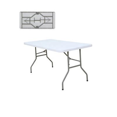 China Eco-friendly Portable Outdoor Rectangular Table Material Easy Carry White Color For Garden For Picnic Plastic Folding Table for sale