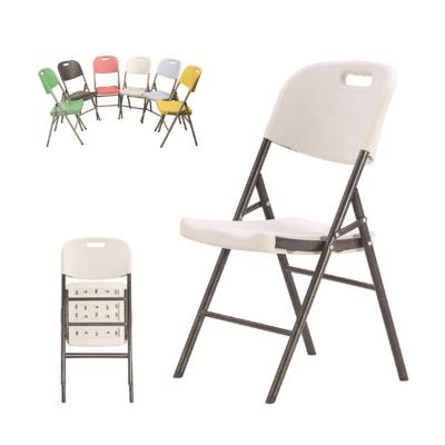 China CYEN New Arrival Modern Hot Sales Durable HDPE Plastic Hollow Body Blowing Outdoor Granite Banquet White Leisure Wedding Folding Chair for sale