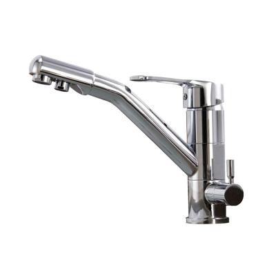 China Sense Faucets Hose To Purify Brass Body Double Handle 3 Way Kitchen Mixer Kitchen Faucet for sale