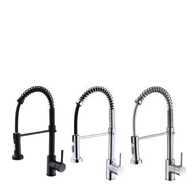 China High Quality Flexible Sense Faucets CYEN Spring Spray Single Handle Pull Out Kitchen Faucet for sale