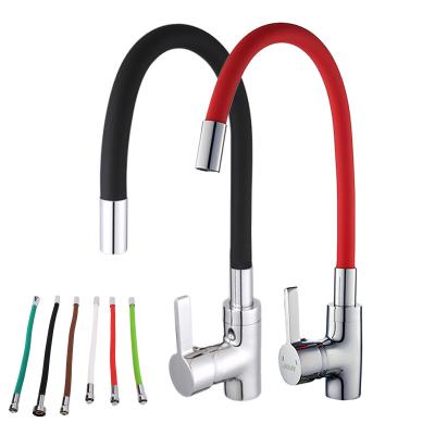 China CYEN Sense Faucets Wholesale High Quality Deck Mounted 360 Handle Kitchen Faucet Flexible Colorful Brass Faucet Single Hot And Cold Flexible for sale