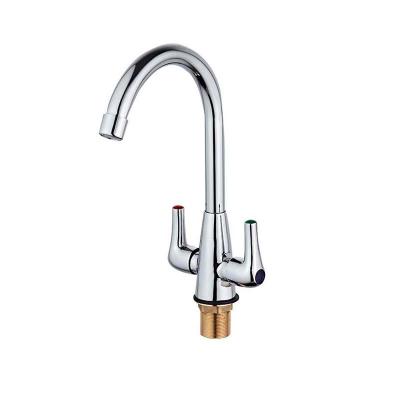 China CYEN Sense Faucets New Arrival 360 Degree Rotating Hot And Cold Water Double Switches Kitchen Brass Faucet for sale