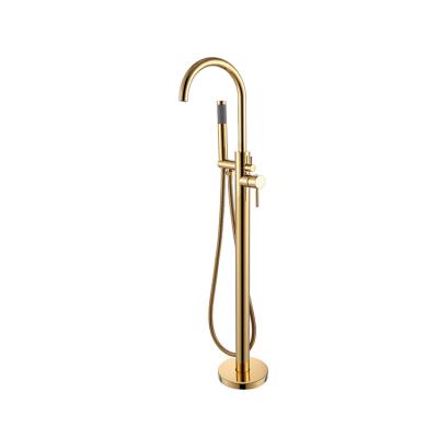 China Without Main Body Gold Health Brass Hot And Cold Faucet New Floor Bathtub Hot Selling Slide Bar Design With Handle Shower for sale