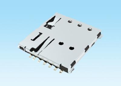 China Tipo Nano de prata componente eletrônico do conector de cartão da cor SIM do Pin de H1.37mm 6 à venda