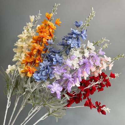 China Bright color artificial decorative flower manufacturers wholesale supply high quality artificial delphinium flower for sale