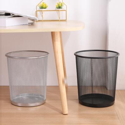 China Home Office Metal Net Shape Trash Bin Household Functional Iron Art Functional Storage Bucket for sale