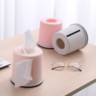 China Simple and multi-functional circular tissue box roll plastic detachable detachable tissue storage box for sale