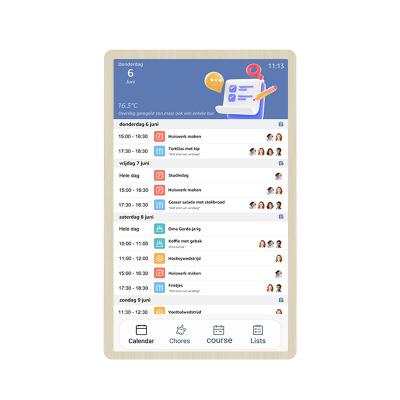 China Factory smart calendar family  calendar checklist display RK3576 android 13 smart touch screen calender for sale