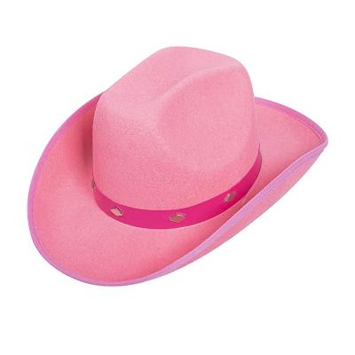 China Pink Four Seasons Cowboy Hat Western Style Cowgirl Hats For Women Sequin Festival Hat for sale