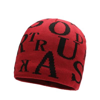 China COMMON 2022 Warm Winter Newly Knit Beanie Hat Outdoor Warm Knitted Beanie Hat Red Beanie Knitted Hats for sale