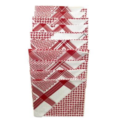 China New Soft Fashion Customized Design Luxury Ladies Knitted Scarf Red Plaid Square And White Luxury Scarf for sale