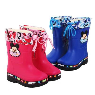 China Waterproof Cartoon children's rain shoes large and small children's rain shoes men's and women's rubber shoes students middle rain boots for sale