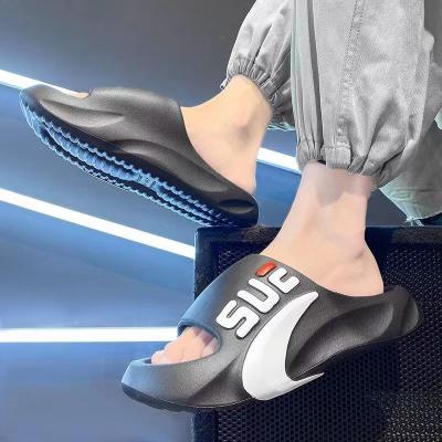 China Fashion Trend Thick EVA men's slippers step on the shit sense explosion sports soft sole deodorant anti-slip wear-resistant flip-flops men's s for sale