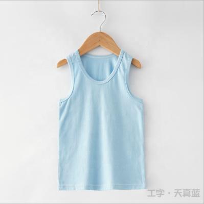 China Summer Children's Breathable Cotton Plain For Kids Sleeveless Elastic Top Vest For Kids for sale