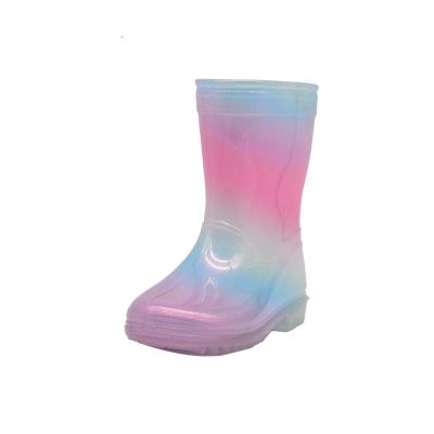 China Cheap Price Outdoor Suits Waterproof Glitter Kids PVC Rain Boots Shoes for sale