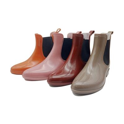 China PVC Lightweight Short Ankle Chelsea Boots Rain Boots For Women for sale