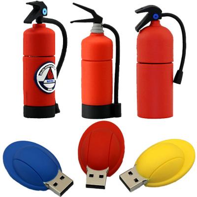 China Pen Drive 4G 8G 16G 32GB Flash Drive Cartoon USB Flash Drive Fire Extinguisher Flash Storage USB Drive 128G Memory Card Gift Customized PVC Pendrive for sale