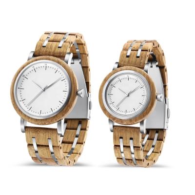 China 2019 New Water Resistant Stainless Steel Oak Pattern Wood Watch For Men And Women 40mm/30mm 3ATM Waterproof for sale