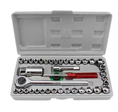 China Auto Wrench Supplies Car Tool Box 40 Piece Set Socket Wrench Set Tool Kit for sale