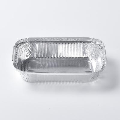 China Recyclable Disposable Rectangular Bakery Food Container Easy Tray For Various Kitchen Restaurant Aluminum Foil Packaging for sale