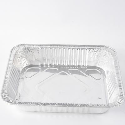 China Food Grade Half Size Aluminum Foil Container Pan OEM Logo For Food Packing Disposable Kitchen Workplace Eco-friendly Convenient Cooking for sale