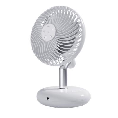 China Portable Wholesale Mini Stand Fan Rechargeable Hand Table 5200mAh  Electric Air Conditioner Cooling Portable Desk Fan  three Speed for sale