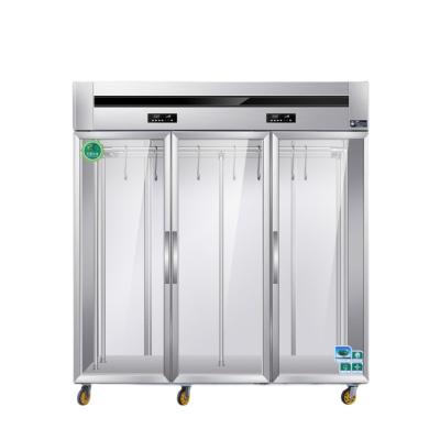 China Dual-temperature Cattle Sheep Pork AgingDischarge Acid Cold Fresh 2 Door Vertical Commercial Refrigerated Frozen Meat Display Cabinet Freezer for sale