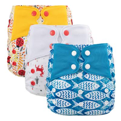 China Eco-Friendly Material Washable Reusable Printed Logo OEM ODM Pocket Diaper Baby Diaper Size Customizable Style H67-72 One for sale