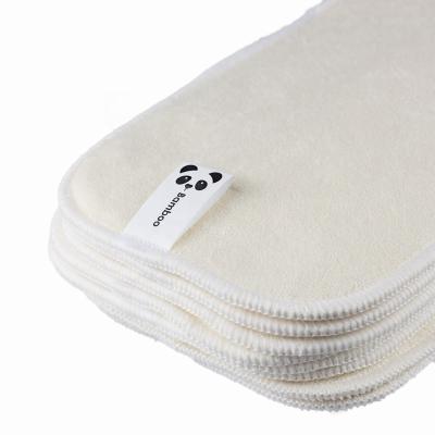 China Plain Weave/OEM ODM STOCK Elf Diaper 4 Layers Liner Bamboo Insert For Elf Diaper Pocket Diaper Diaper Natural Bamboo Washable for sale