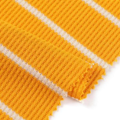 China Latest Design Stylish Custom Stretch TR Ribbon Waffle Stripe Tear-Resistant Yarn Dyed Knit Fabric for sale