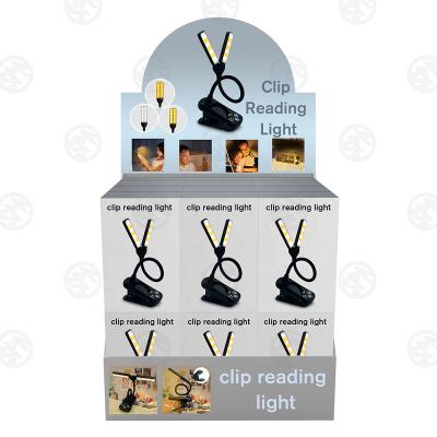 China New Design USB Rechargeable Living Room Plastic Flexible USB LED Clip Book Reading Light for sale