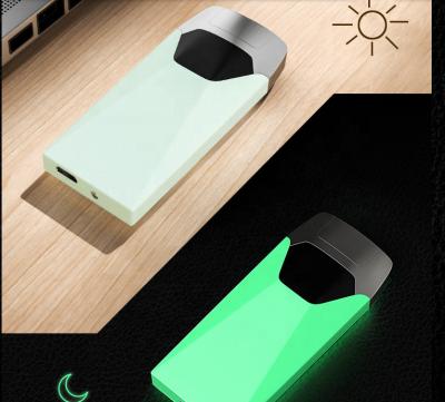 China USB Touch Induction Tobacco Pocket Rechargeable Flameless Zinc Alloy Windproof Electric Flameless Lighter for sale