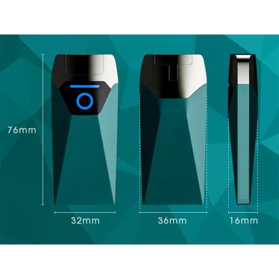 China Eco-Friendly Rechargeable Electronic Plasma Arc Fingerprint Flameless Touch Windproof Portable USB Rechargeable Flameless Smelling Windproof Metal Cigarette Lighter for sale