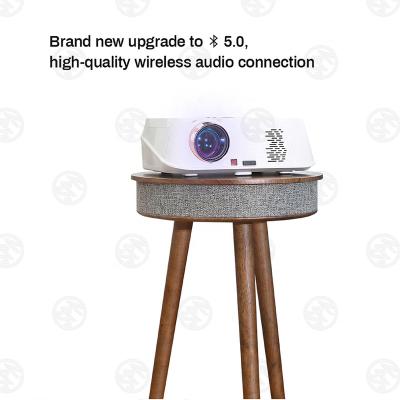 China BT speaker and functions living room smart furniture hot sale wood wireless charging side coffee table with bluetooth speaker for sale