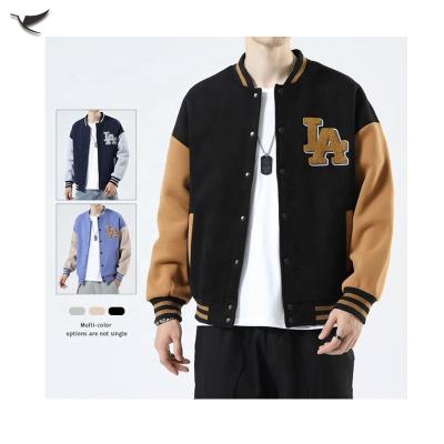 China Casual Fashion Sustainable Man Plus Size Letter Embroidered Coat Winter Mens Baseball Jacket for sale