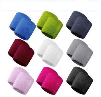 China Multicolor Towel Sweat Absorbent Sports Wristbands Cotton Sweatband High Elastic Sports Pad Embroidery Terry Cloth for sale