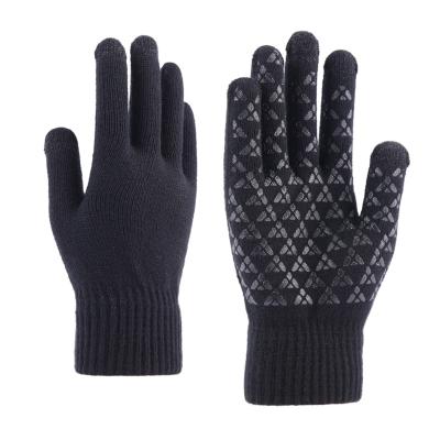 China Keep Warm Knitted Men's 2021 Gloves Winter Thickened Non-slip Gloves Wool Touch Screen Gloves for sale