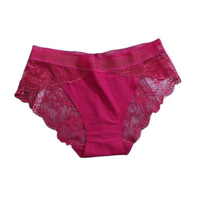 China QUICK DRY Lace Women's Mid Waist Briefs Panties Seamless One-Piece Soft With Seamless Lace Underwear Knickers Ladies Panties for sale