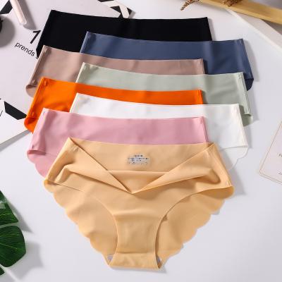 China Samcci Seamless Waist Wave Bottom Laser Cut Bikini Nylon Seamless Ice Silk Traceless Underwear Panties for sale