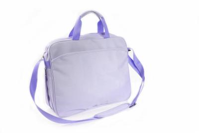 China Stylish Ladies Computer Bag Briefcase Light  Purple 600D Polyester Soft Case for sale