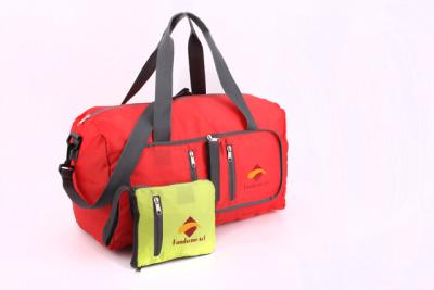 China Eco Friendly Foldable Travel Bags Washable , Red Foldable Gym Bag Reusable for sale