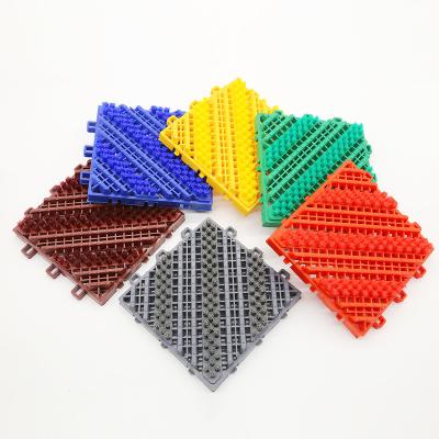 China Deerjie Non-slip High Quality Modula Sweep Mat Dust Removal Modular Floor Triple Brush Modular Carpet for sale